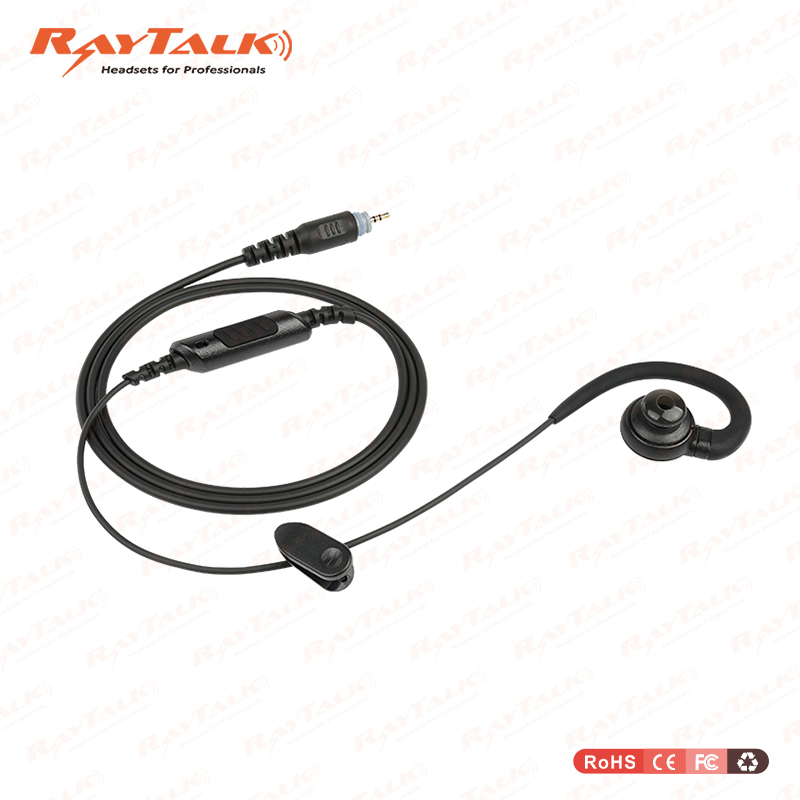 Two-Way Walkie-Talkie Soft Rubber Over-Ear Headset with Replacement Earbuds
