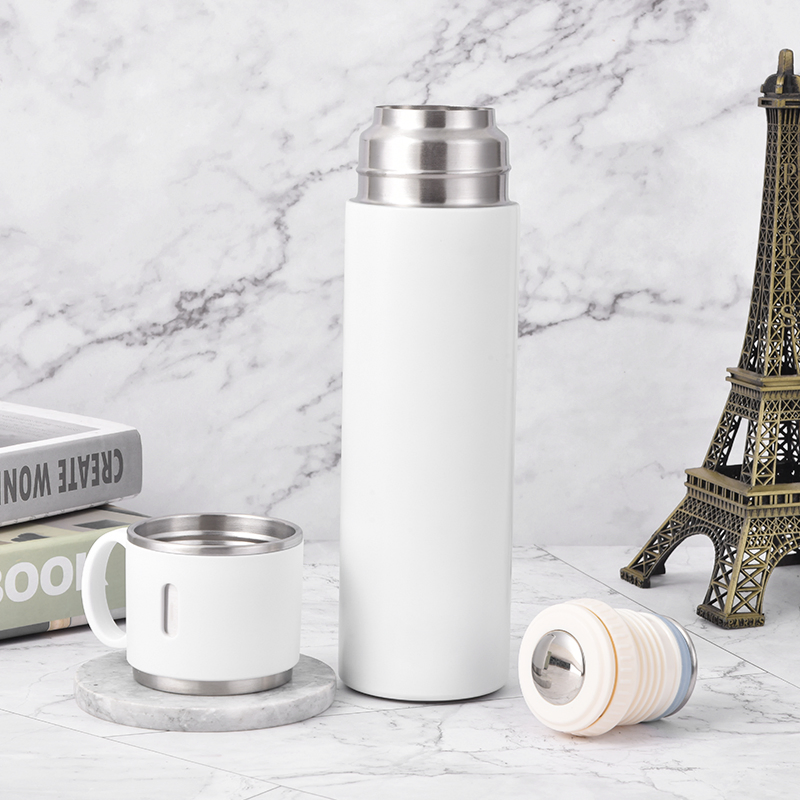 500ml Double Walls Stainless Steel Vacuum Flask with Cup Lid