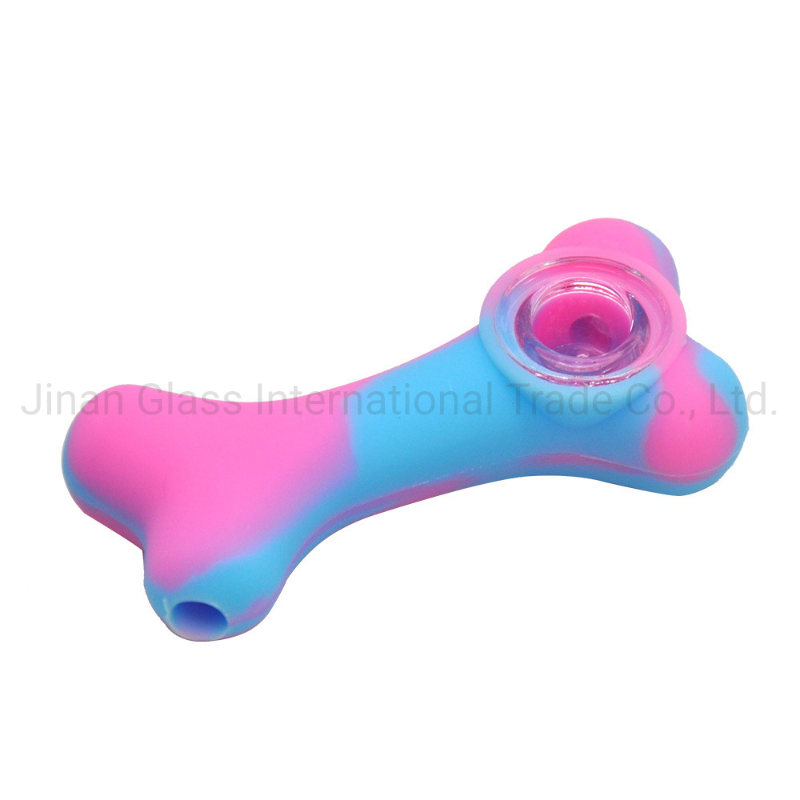 Bone Shaped Silicone Pipe Creative Pattern Silicone Glass Pipe