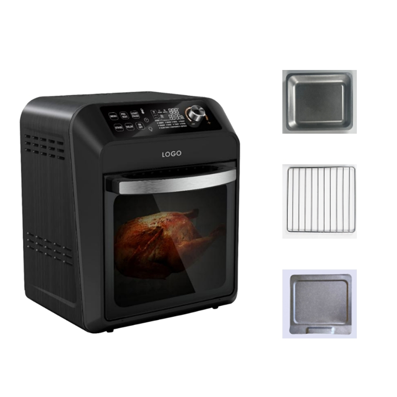 Kitchenware Family Size Air Fryer Oven1600W High Power with Rotisserie Spit & Double-Layer Window Electric Oven