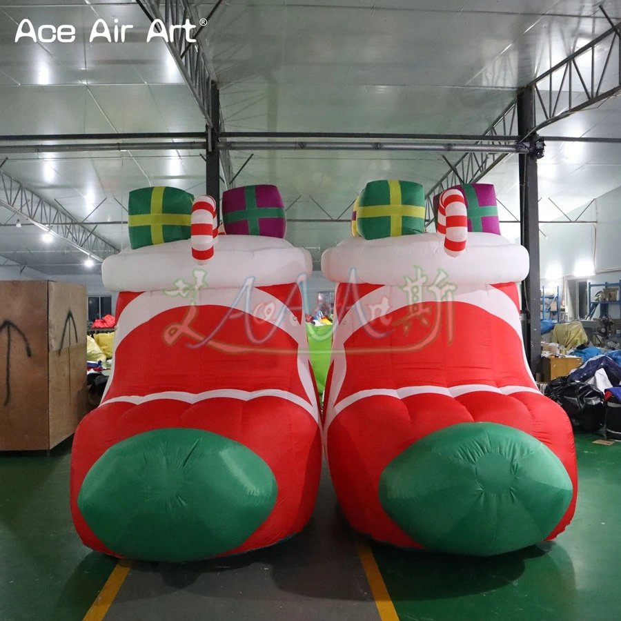 3mh Inflatable Christmas Boots Santa Claus Shoes Inflatable Gifts Stockings Christmas Decorations