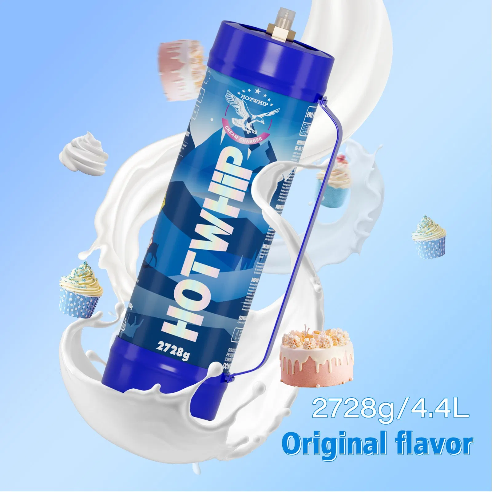 Wholesale Competitive Price Cream Nitrous Oxide Gas Cylinder 0.95L 3.3L N2o Canister 640g Food Grade Whip Cream Charger