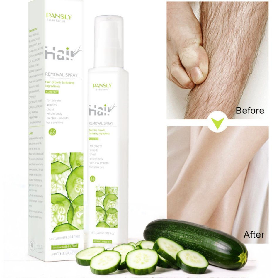 Online Wholesale and Retail Natural 100ml Cucumber and Pawpaw Extract Hair Removal Spray Painless Hair Remover Inhibit Growth Hair Removal for Men & Women