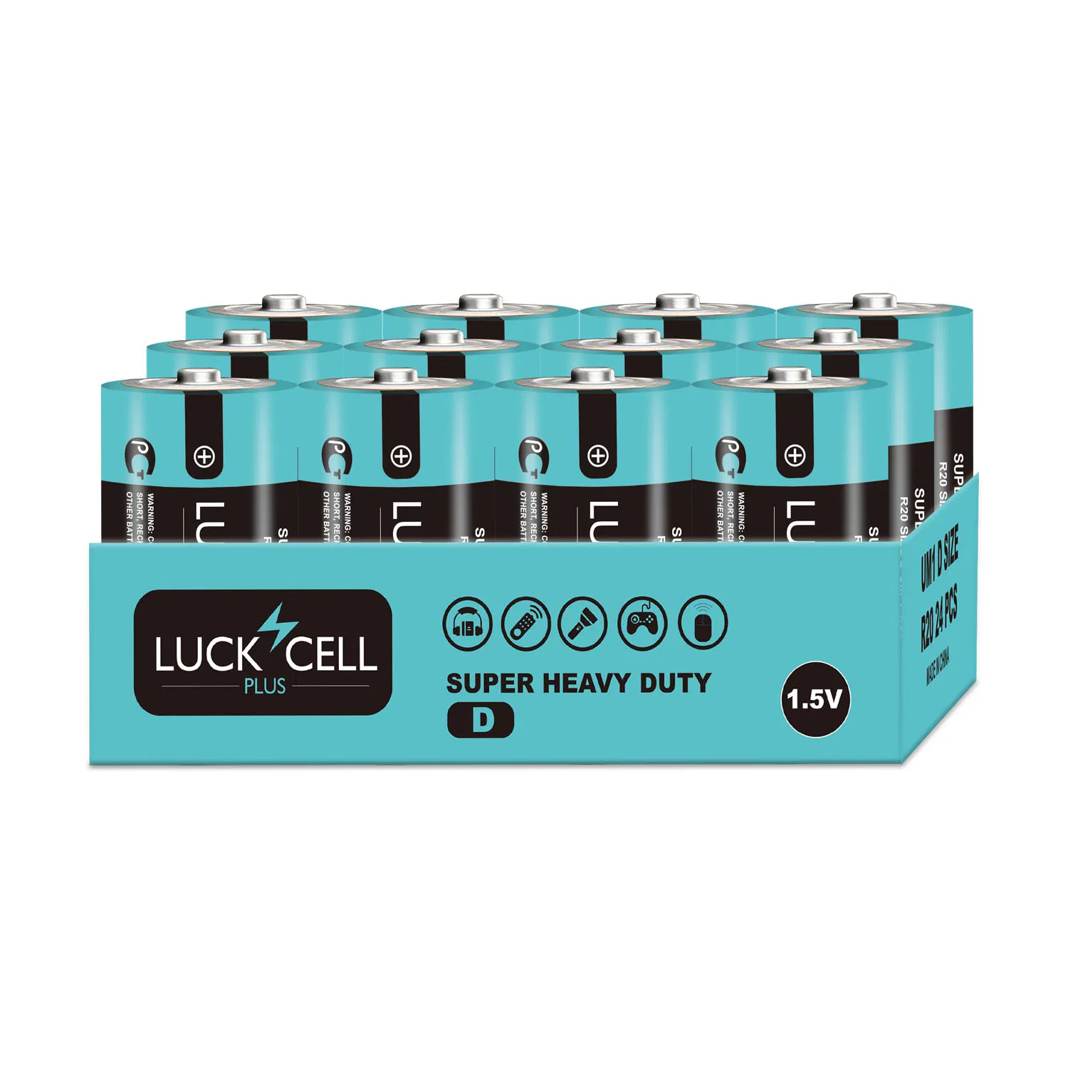 Luckcell 1.5V Zinc Carbon Battery R20 D Size R20 Batteries