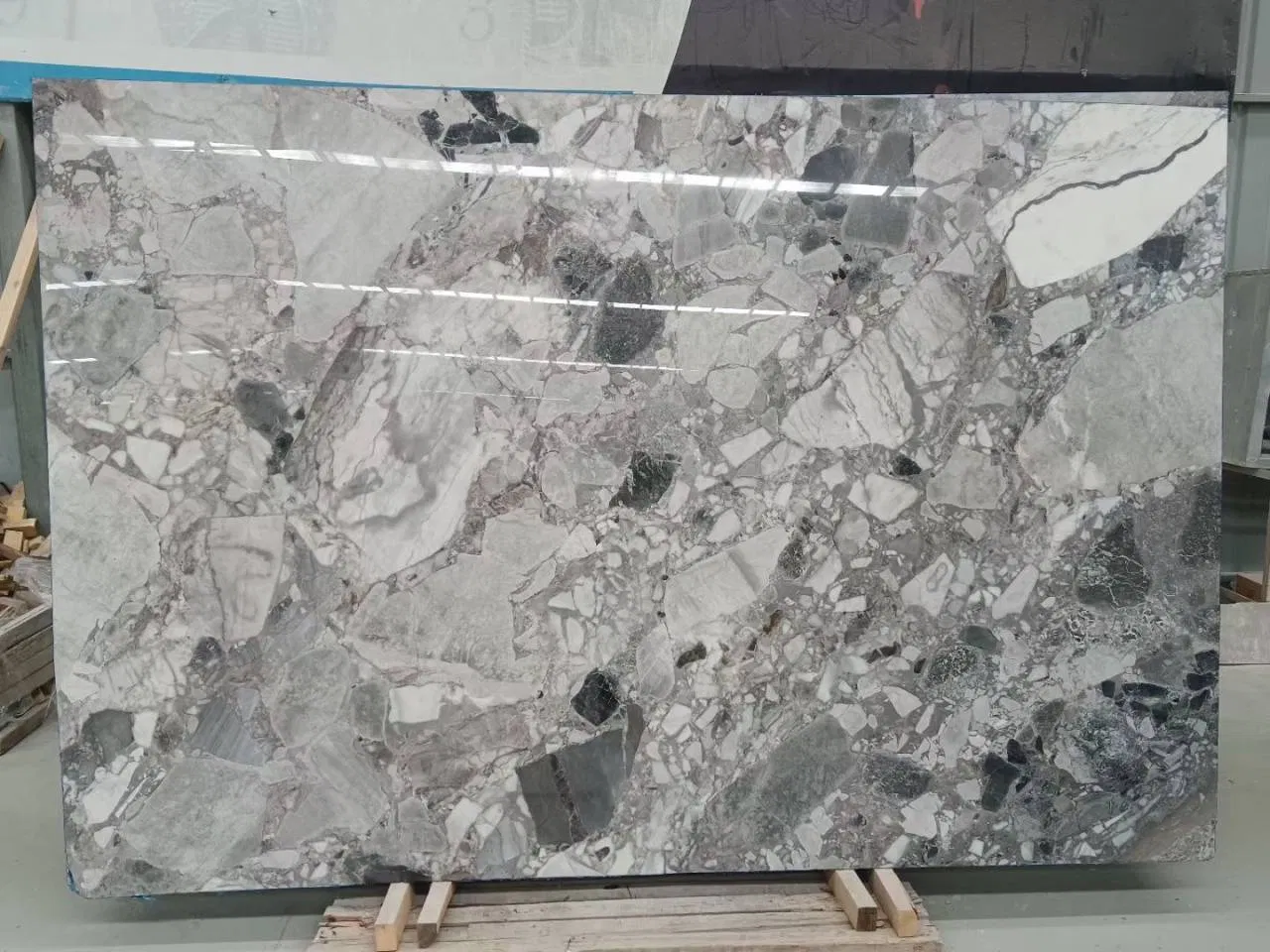 Wholesale Natural Stone Marble Slabs Panda Grey Color Marble for Kitchen Countertop/Bathroom/Floor Tile