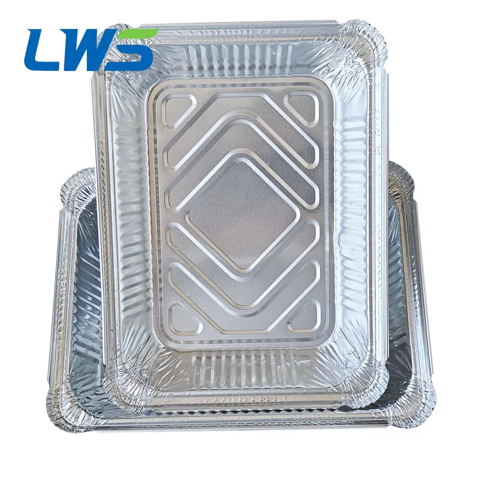 Disposable Aluminium Cooking Container Takeaway Tin Foil Food Tray with Lid