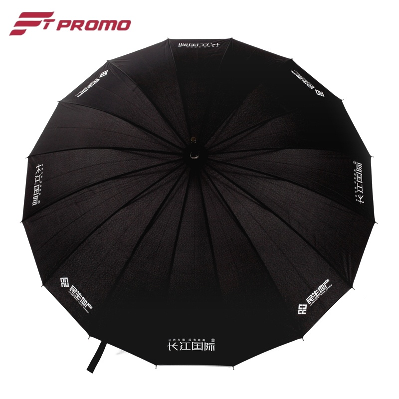 23*16k Auto Open Straight Umbrella for Pure Color