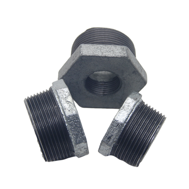 China Sale NPT Thread Malleable Iron Pipe Fitting Reducing Bushing 3/4*1/2 Inch Male and Female Bushing