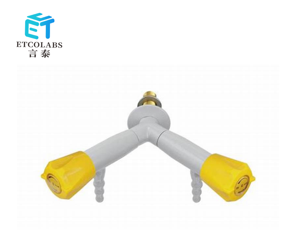 Лабораторный кран двойной с эпоксидным покрытием