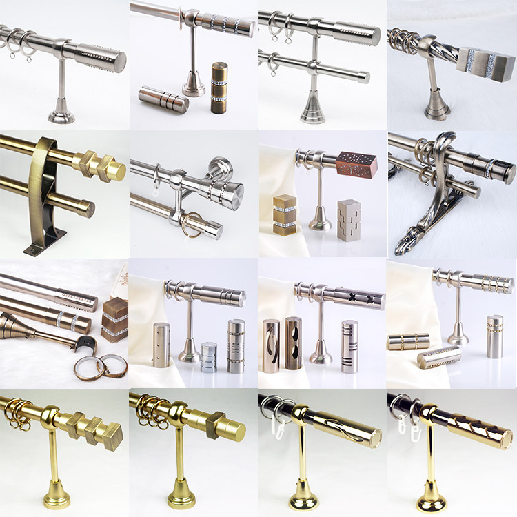 Wall Mounted High Quality Decorative Curtain Rod Curtain Bracket Adjustable Double Metal Wall Decorative OEM Design Factory
