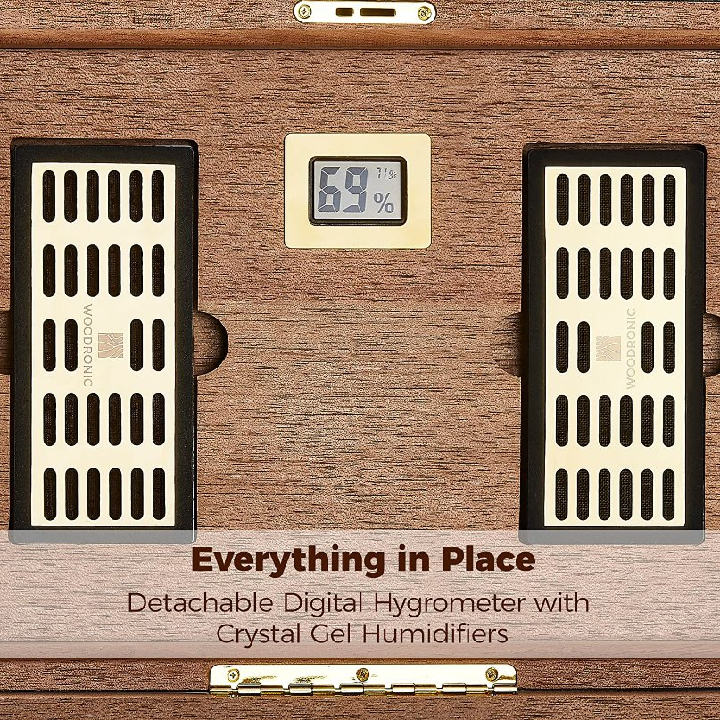 Cedar Glossy Wooden Cigar Box Custom Packaging Luxury Box with Us Flag NDMCG-04