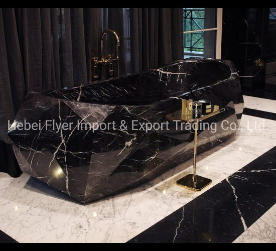 Черная мраморная ванна Freestanding