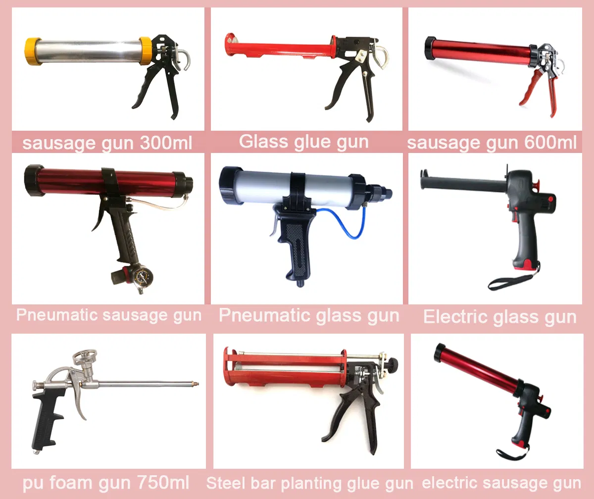 OEM Available Aluminum Handle Plastic Handle Silicone Caulking cartridge Gun Applicator