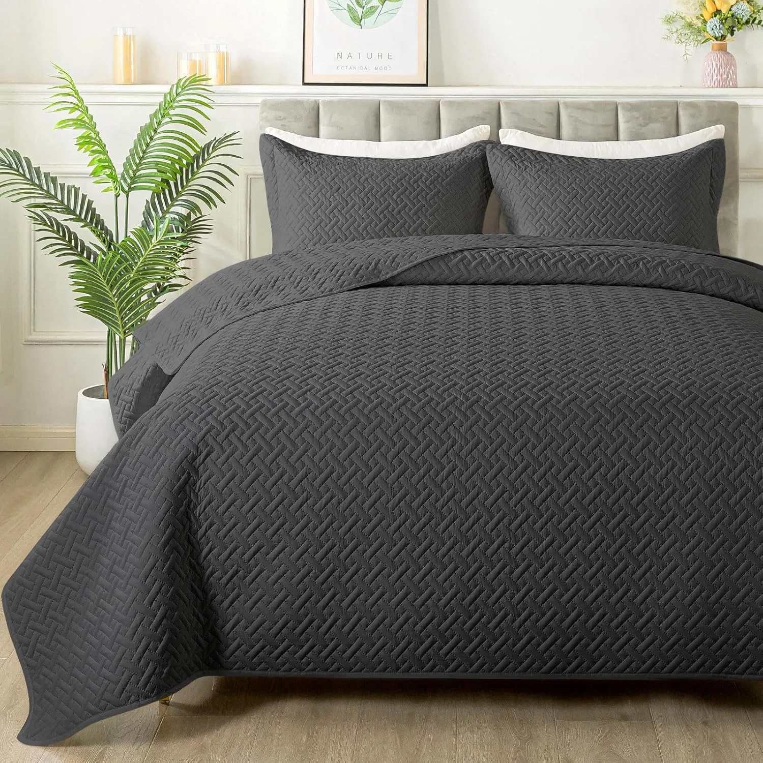 Reversible Quilt Queen Lightweigh Bedspread Set Embossed Bedcover