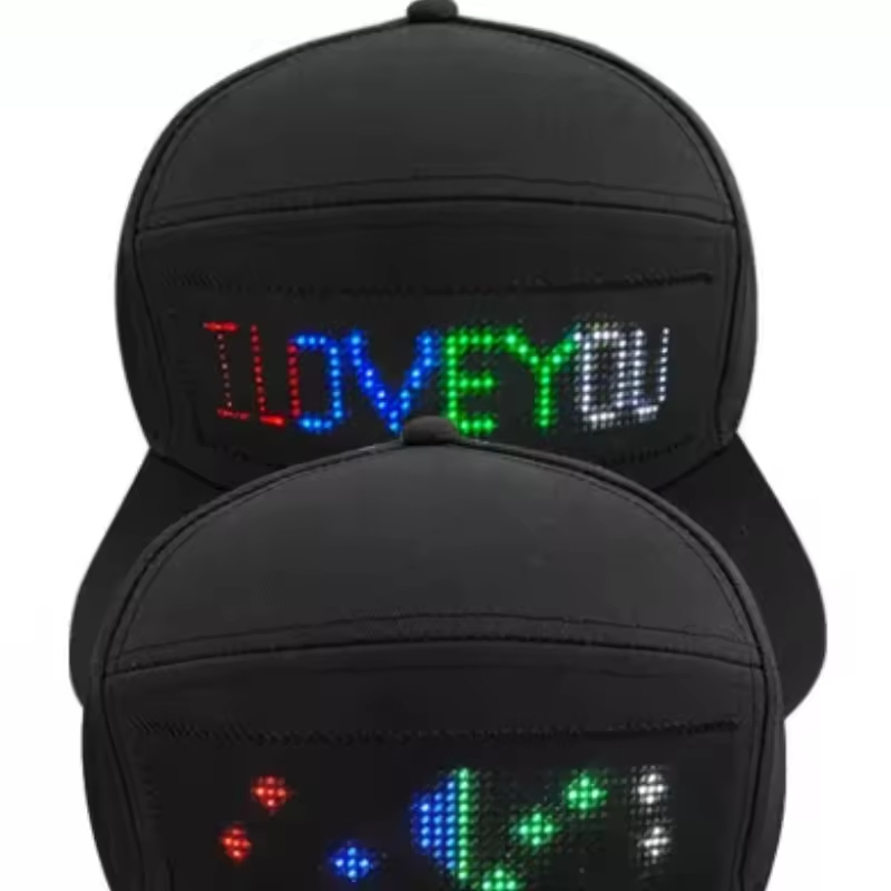 Cheap Price Customizable Logo Waterproof Caps LED Scrolling Unisex Hat