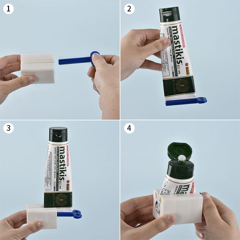 Rolling Tube Dispenser Toothpaste Seat Holder Stand Rotate Toothpaste Squeezer for Bathroom