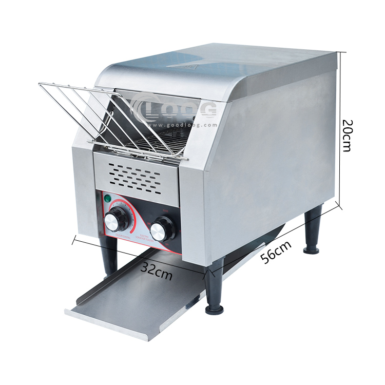 High Efficiency Restaurant Kitchen Equipment Stainless Steel Bread Hamburger Heater Conveyor Toaster Commercial Toaster Oven for Toast Bun, Bagel, Bread