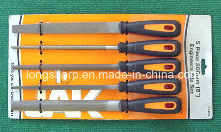 Набор стальных напильников с пластиковой ручкой, 5 шт.