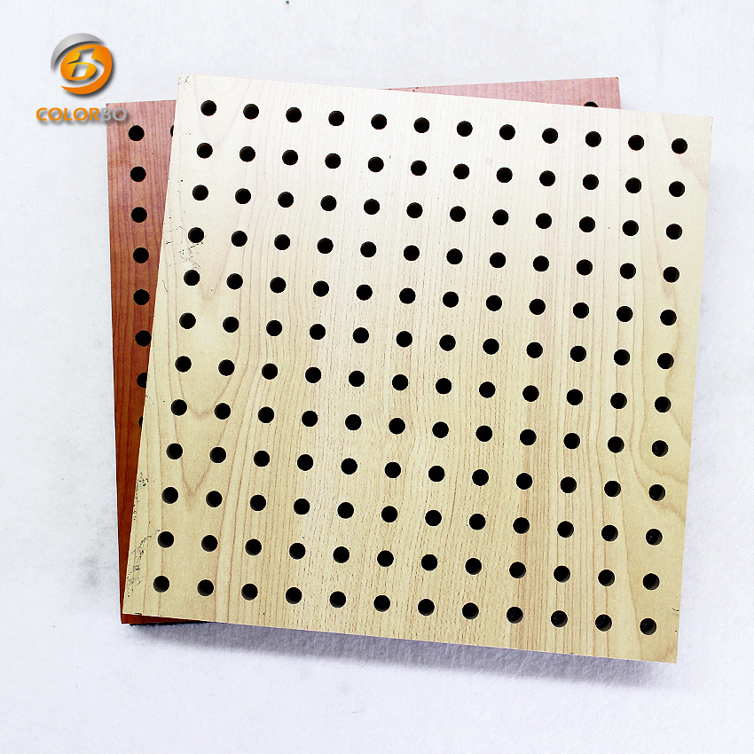 Wooden Veneer MDF Perforated Wooden Acoustic Panel