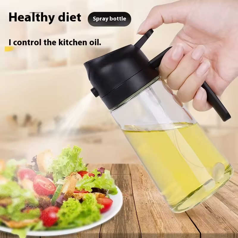 Integrated Glass Oil Bottle with Spray Pour Feature Kitchen Home Use Air Fryer Oil Cooking for Vinegar Dispenser