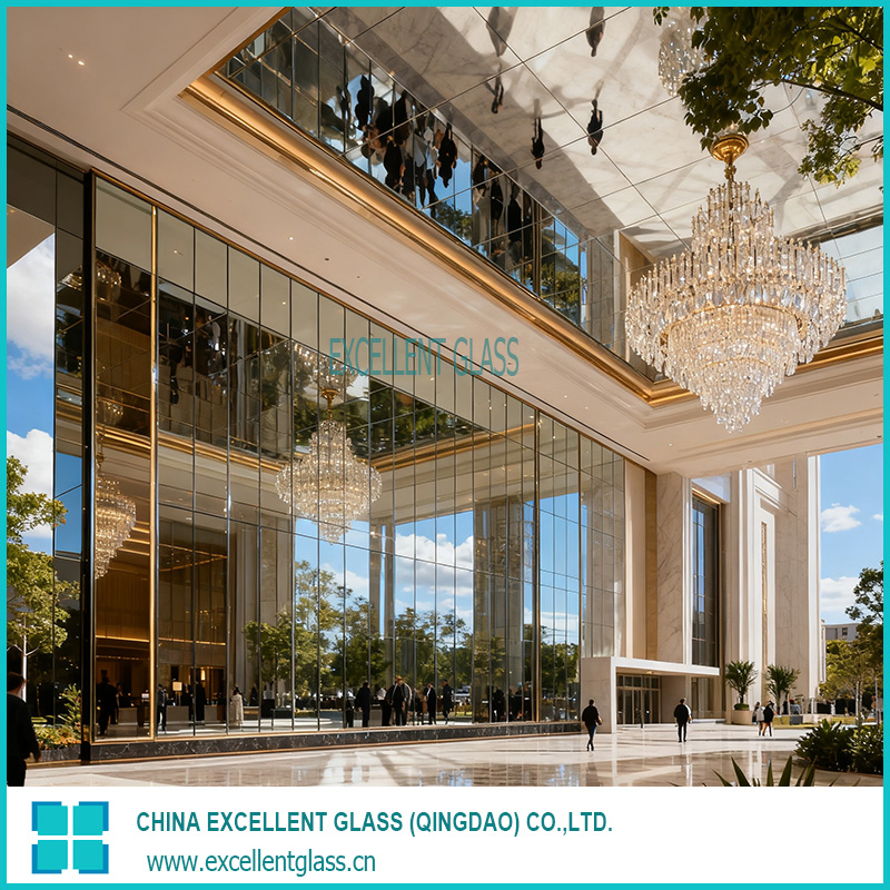 Sleek Tempered Glass Full Body Mirror - Foldable Stand & Wall-Mounted Dual-Use Decor Mirror