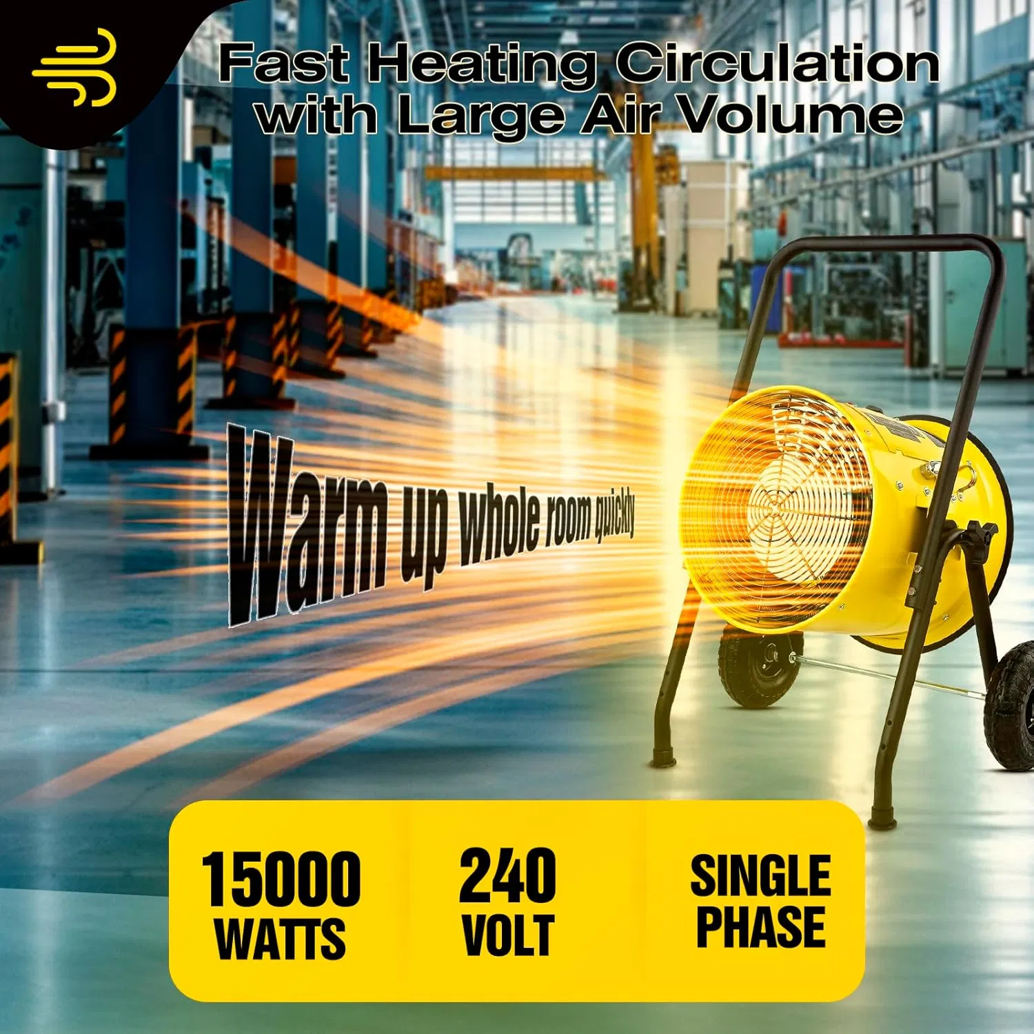 Industrial Portable Electric Heater 30kw for UK Markets Workshops, Factories, and Greenhouses