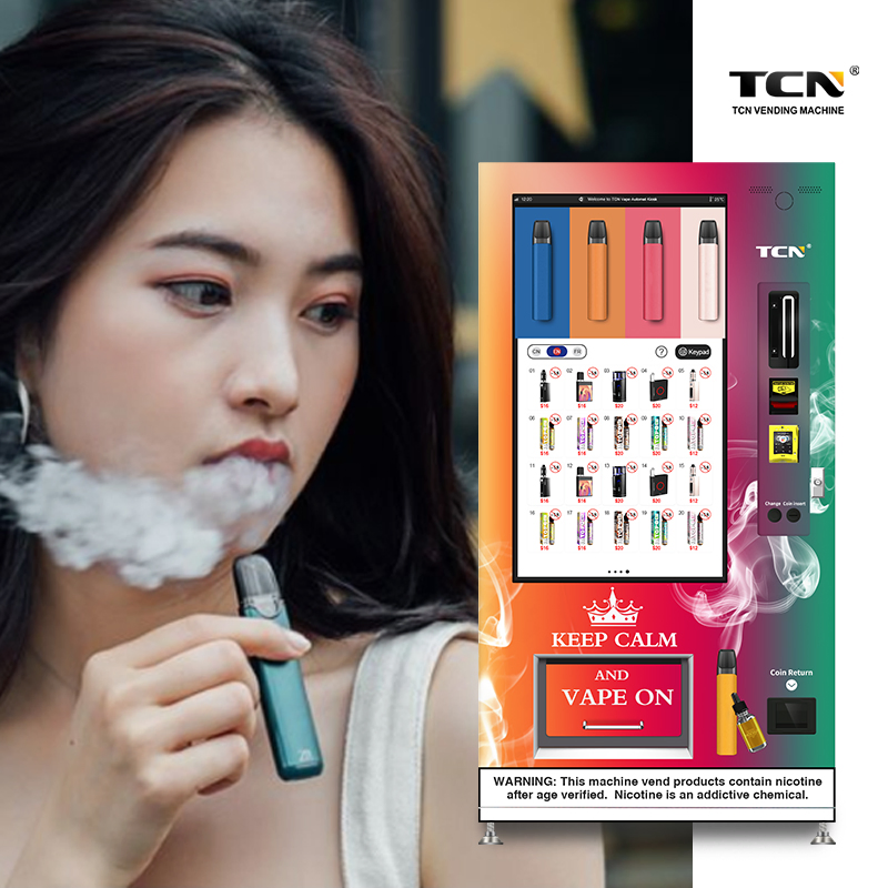Tcn Age Verification Vending E Cigarette Vape Pen Vending Machine with Video Screens