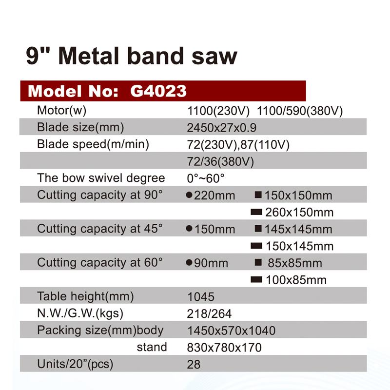 Ленточная пила по металлу 229 мм (9 дюймов) G4023 CE
