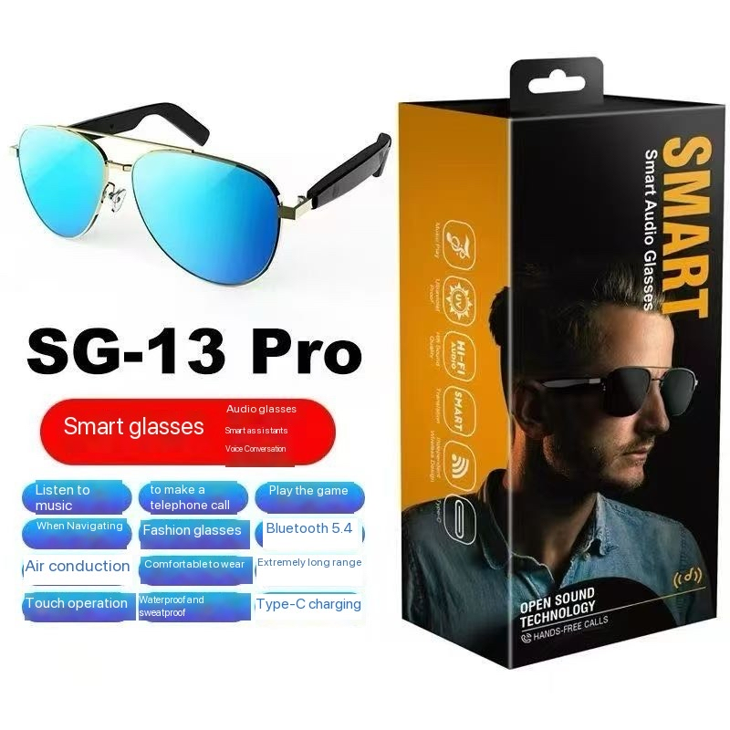 Sg Series Bluetooth Touch Operation Waterproof Type C Charging Smart Glasses