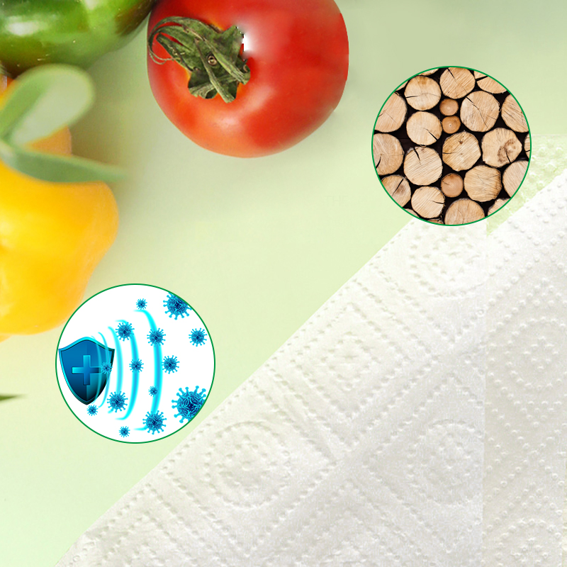 Disposable Kitchen Tissue Paper Towel Oil Cleaning 2ply DOT White Kitchen Tissue Paper