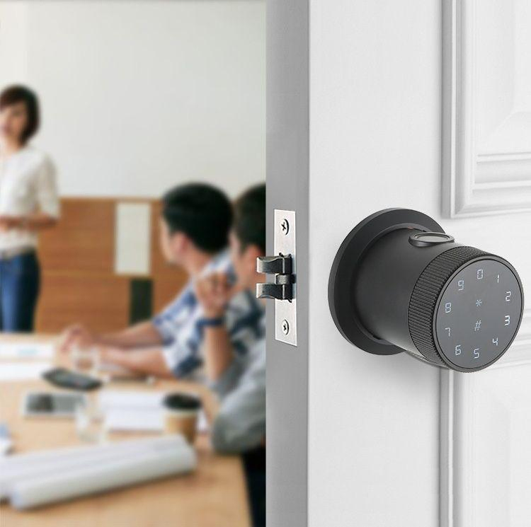 Fingerprint Hotel APP Bluetooth Remote Password Cylindrical Smart Door Lock