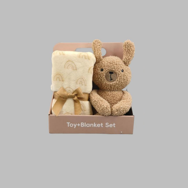Wholesale Animal Toys with Blanket Rabbit Doll Cozy Plush Baby Security Blanket Loveys for Baby Doll