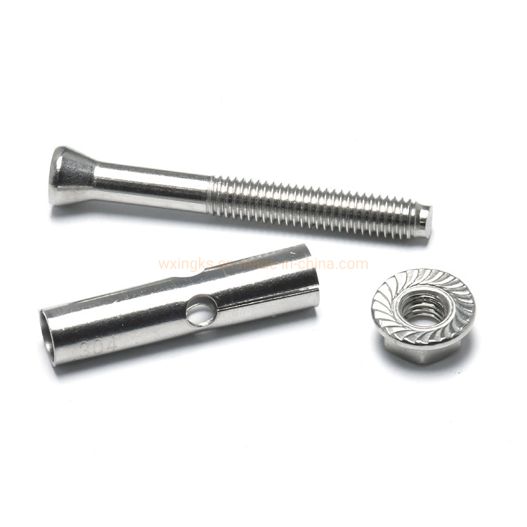 Анкерный болт с гайкой и распорной втулкой для бетона