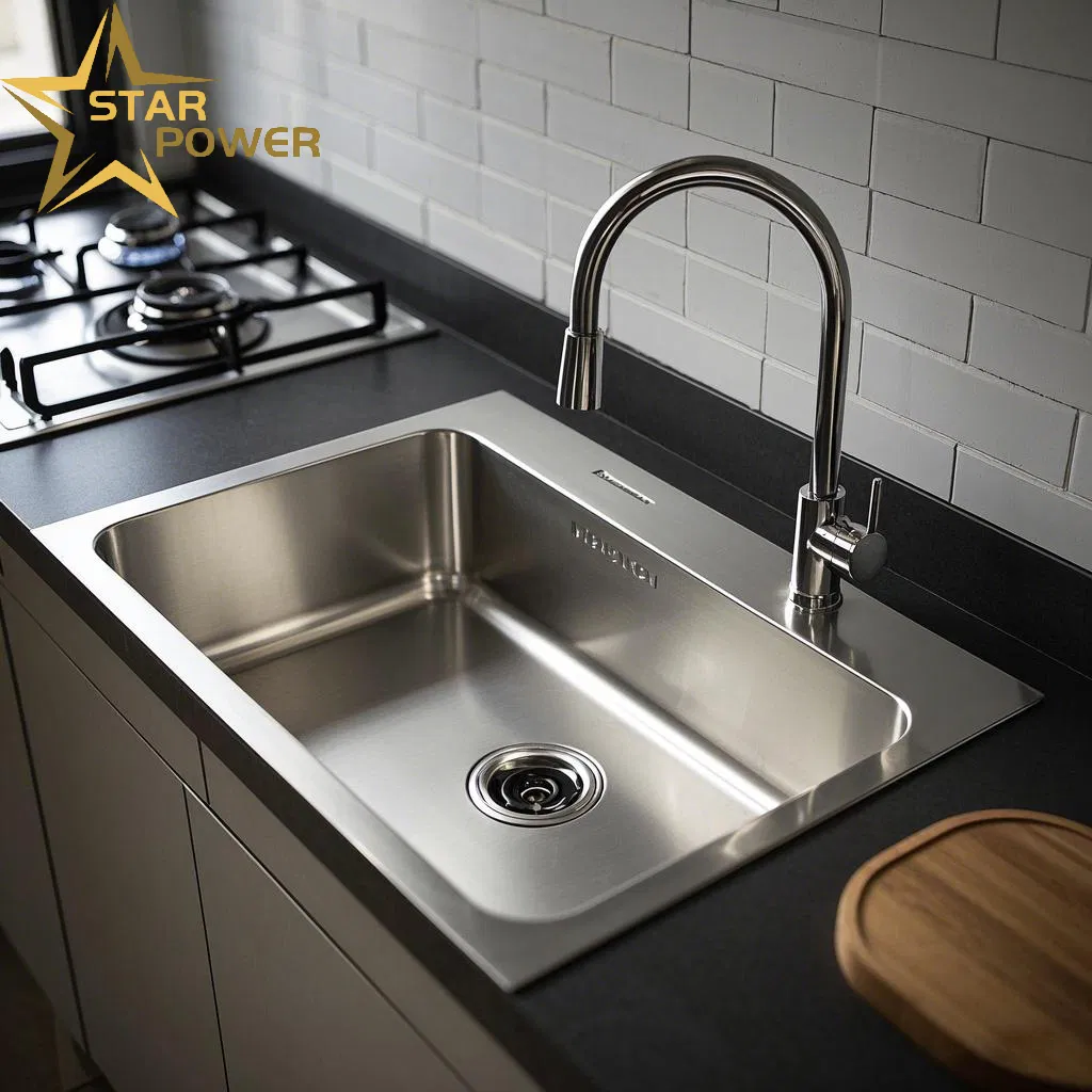 Premium 201 Stainless Steel Handmade Winged Single-Basin Sink