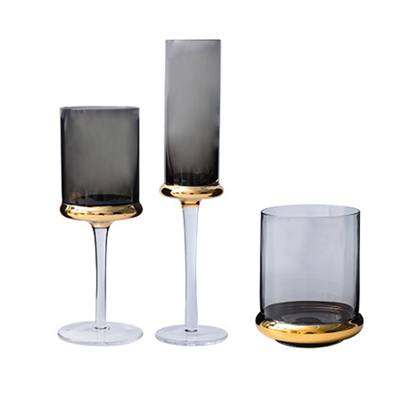 Electroplating Golden Red Wine Glassware, Domestic Juice Glass Goblet