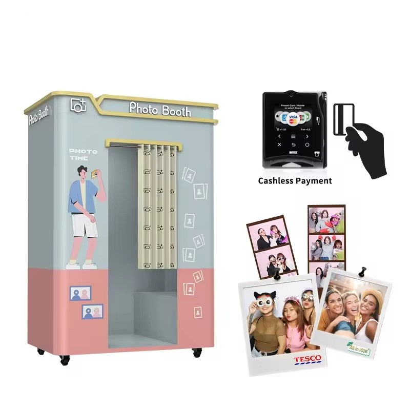 New Design Photo Booth Vending Machine with Printer and Social Media Photo Booth Machine