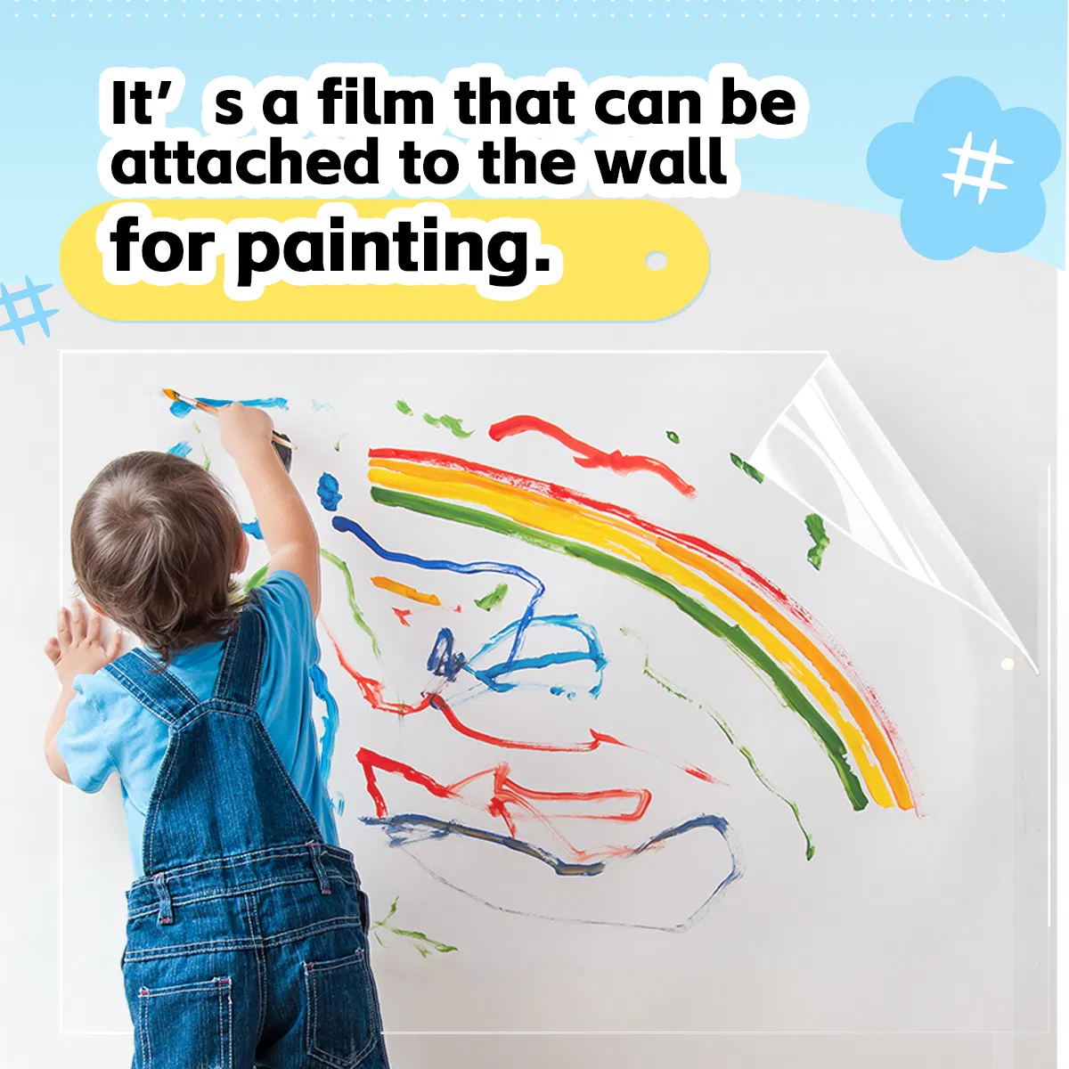 Anti-Scratch Transparent Wall Sticker & Kids Drawing Film