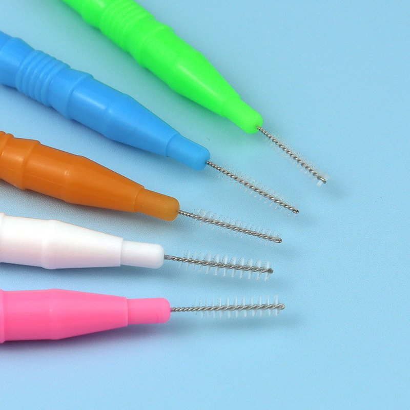 Compact Dental Picks Push-Pull Handle Interdental Brush for Orthodontic Brace Teeth Care