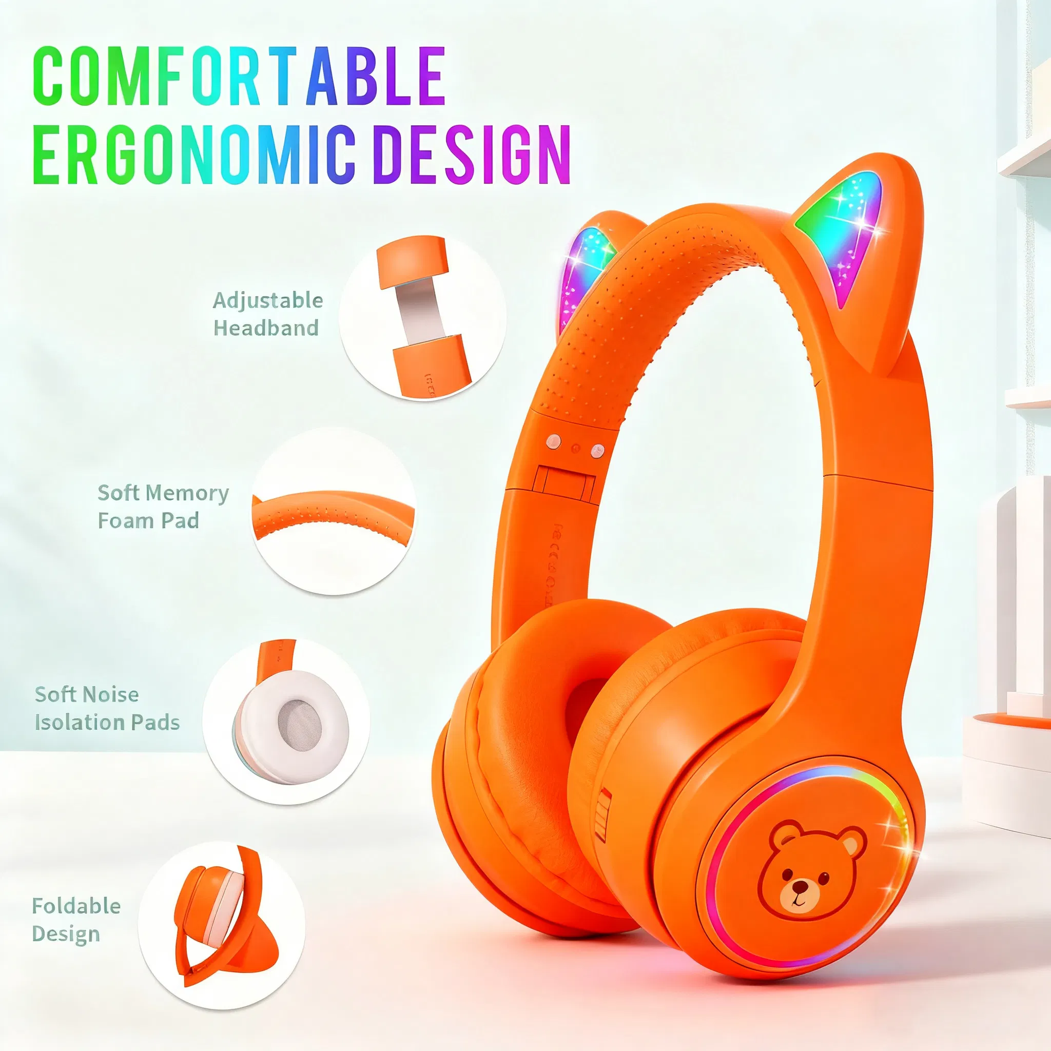 Wireless Bluetooth Headphones for Kids with Adjustable Volume