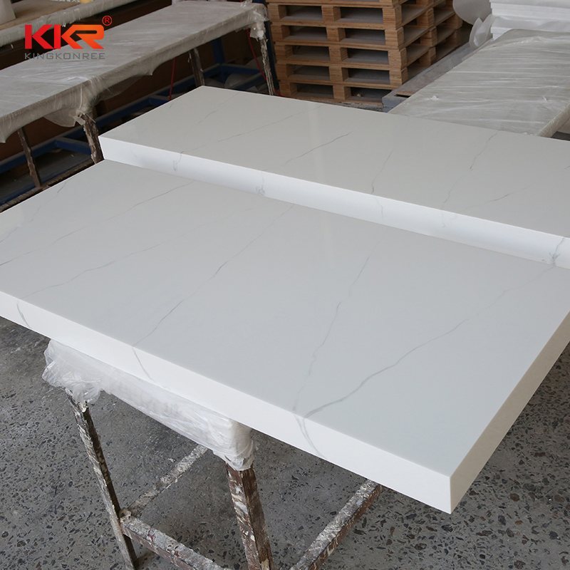 Artificial Stone Vivid Marble Veining Solid Surface Kitchen Countertop