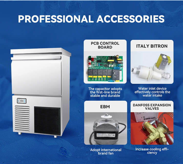 50kg/24h Daily Output Commercial Ice Machine Maker for Restaurants and Bars