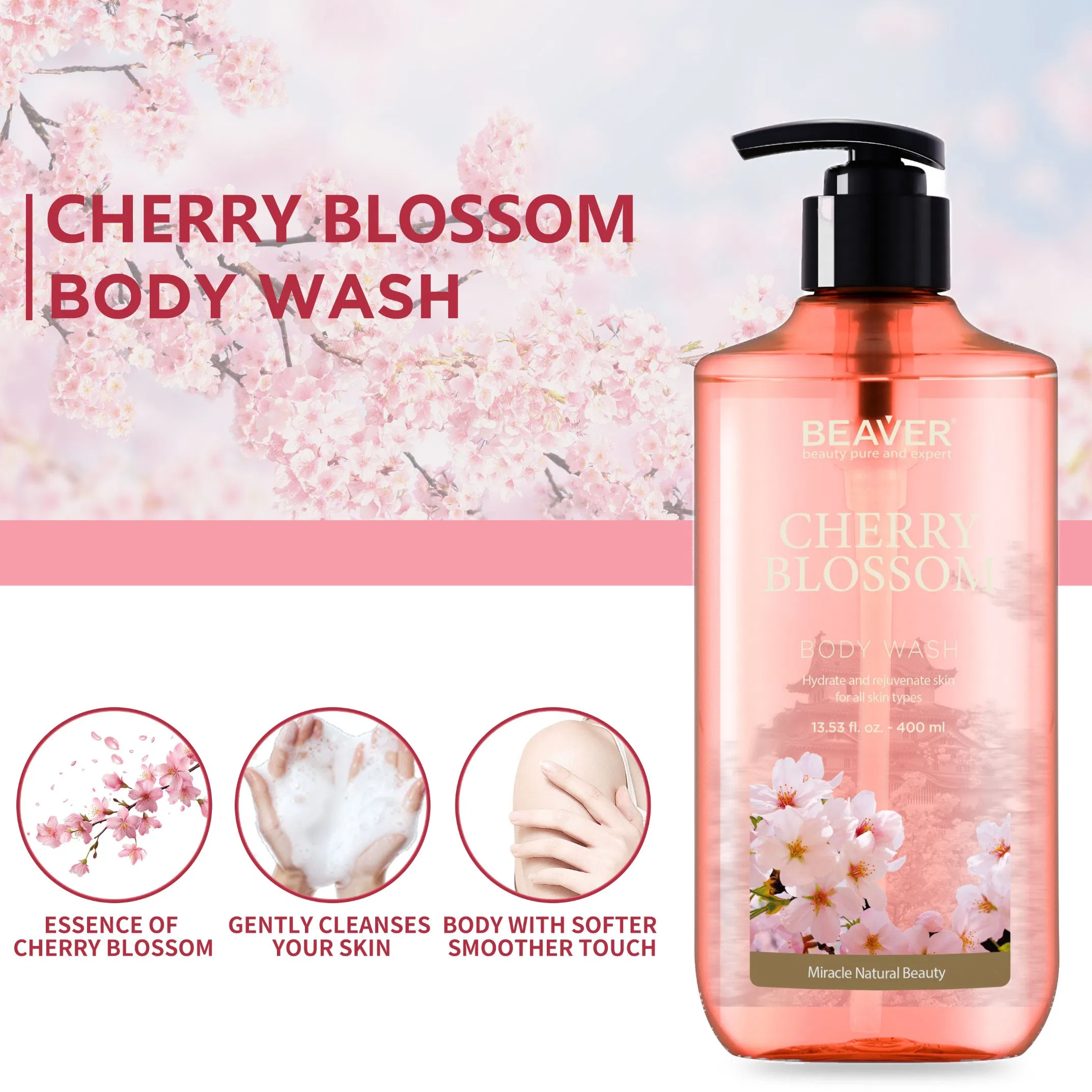 Beaver Best Body Wash Cherry Blossom Shower Gel Skin and Body Care