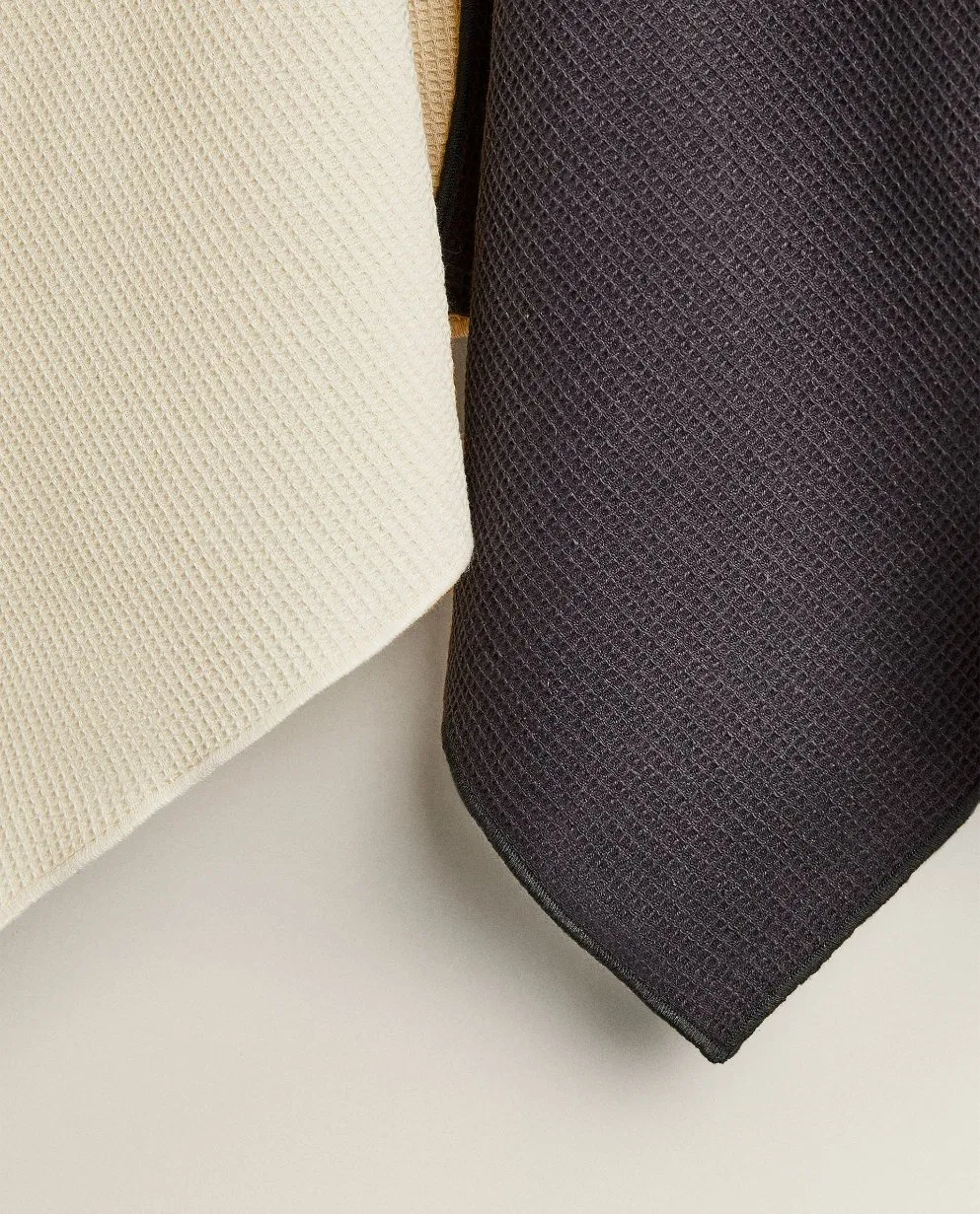 Top Selling Wholesale Sublimation Tea Towel 100% Linen Cotton Hotel Waffle Tea Towel Place Mat Cleaning Cloth