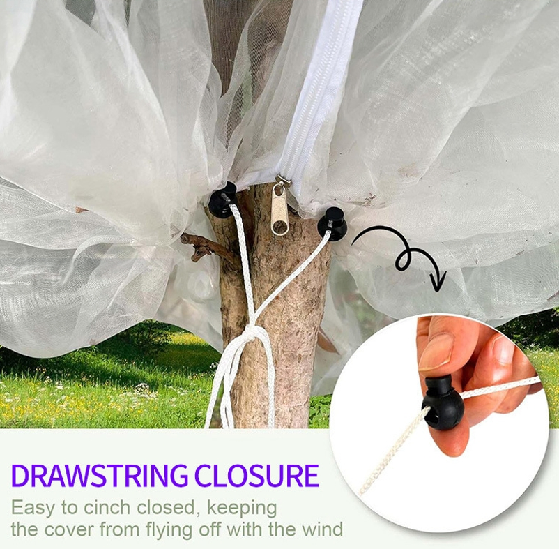 Fruits Tree Netting Bag Ultra-Fine Mesh Garden Insect Tree Cover with Drawstring