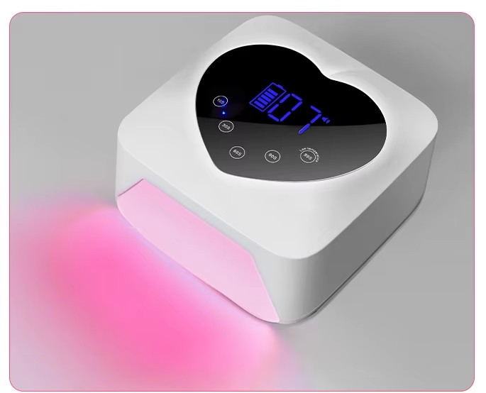 Factory Hot Selling High Power 72W Love Heart Cordless Nail Lamp X20 Nail Polish Curing Lamp Custom Logo Rechargeable Gel Dryer