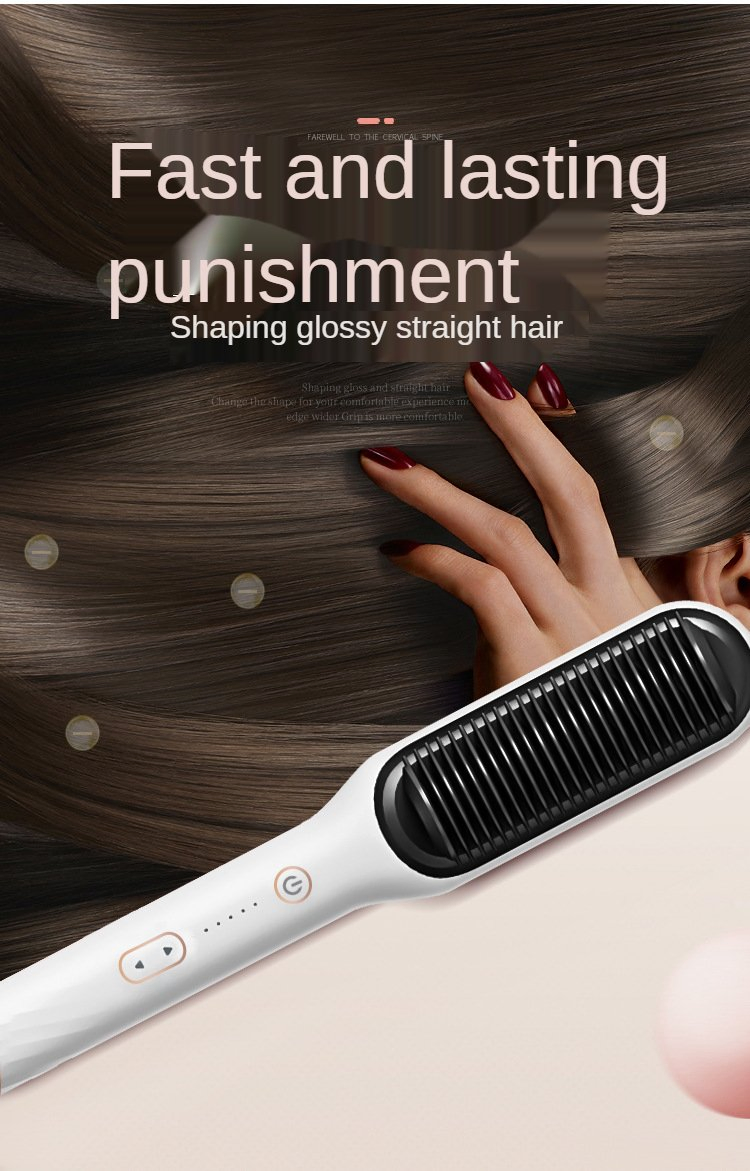 Titanium Custom Black Hot Comb Electric Hair Straightener Comb