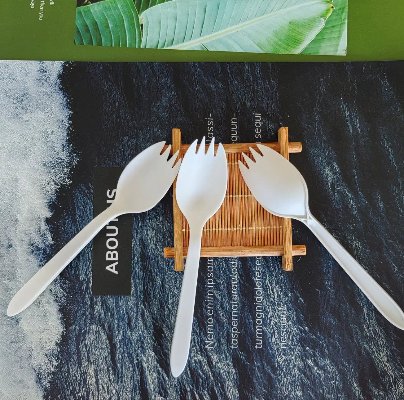 Plastic Free Disposable Biodegradable Compostable Cutlery Kits Spoon and Fork PLA Spork