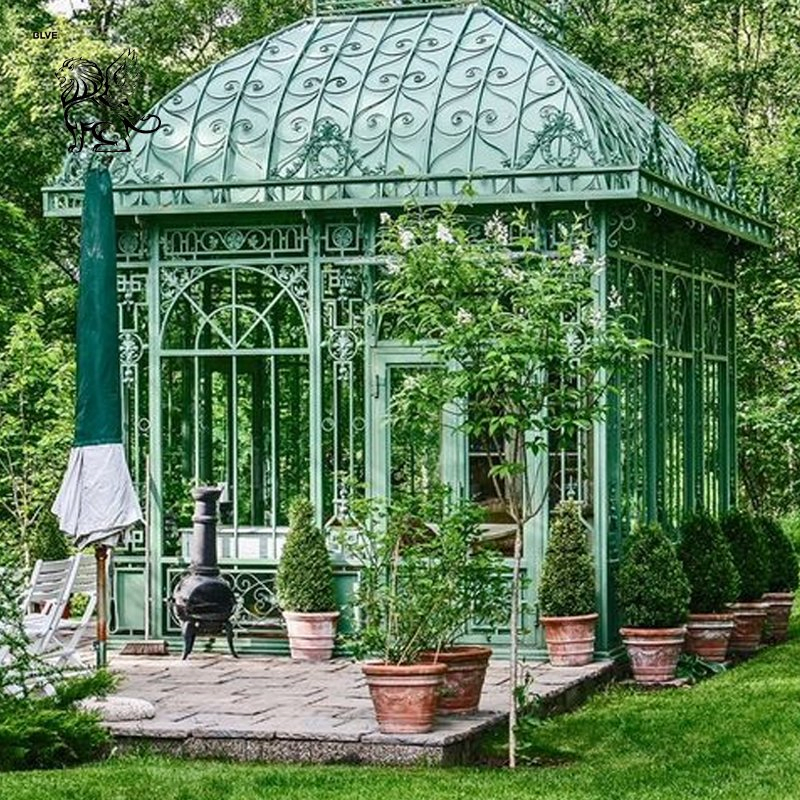 Customized 24*6*H5.2m Large Victorian Wedding Decoration Metal Steel Greenhouse Garden Sunroom Outdoor Iron Gazebo