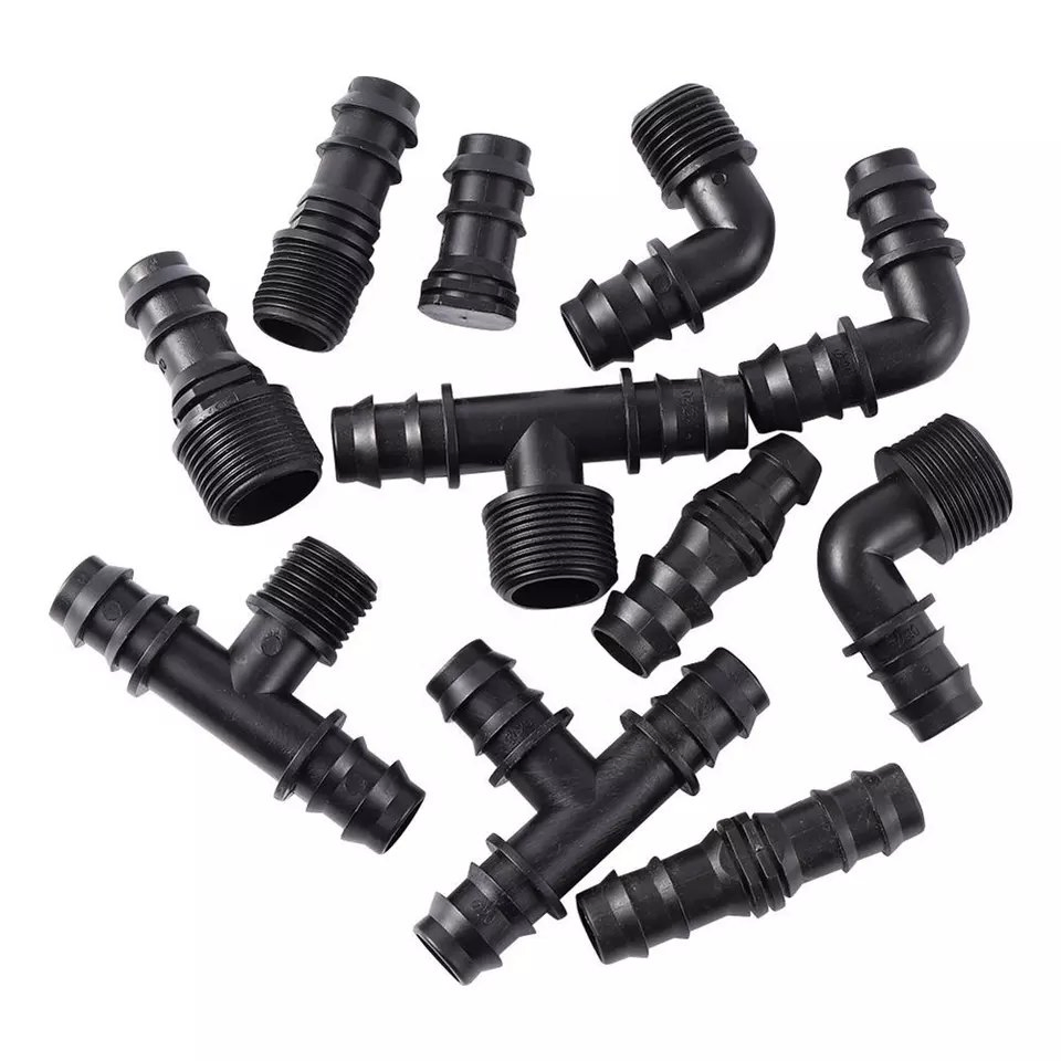 Agriculture Drip Irrigation Drip Pipe LDPE Pipe Black HDPE Barbed Plastic Fittings
