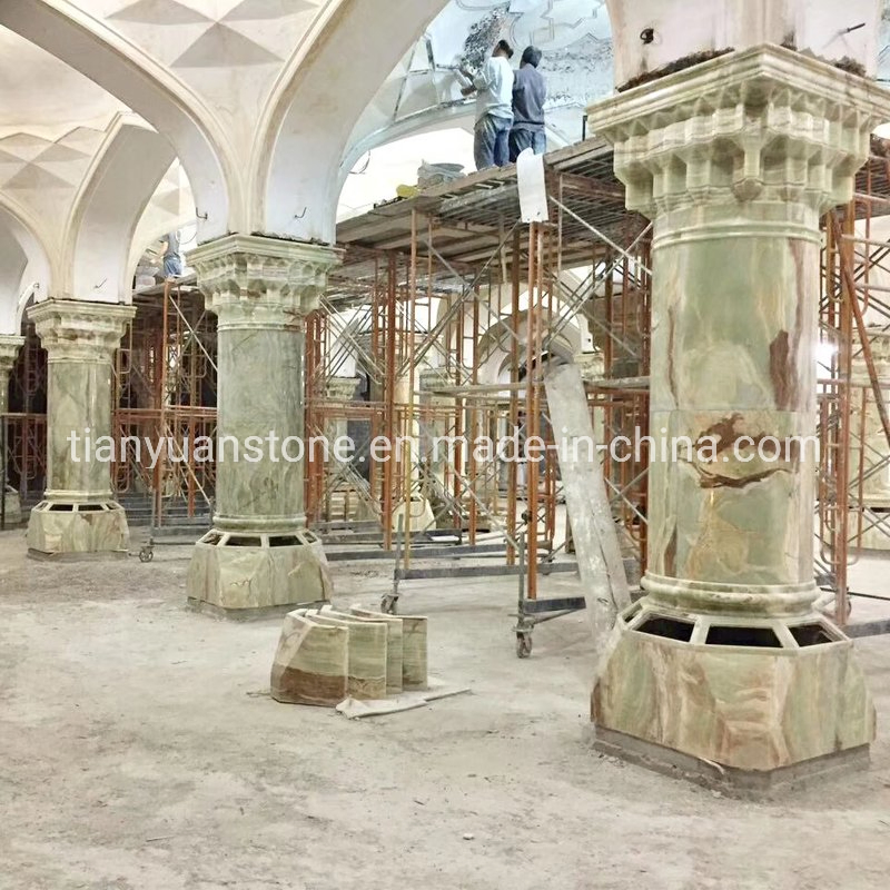 Natural Marble Onyx Stone Columns for Hotel/Villa/Shopping Mall/Infrastructual Projects Decoration